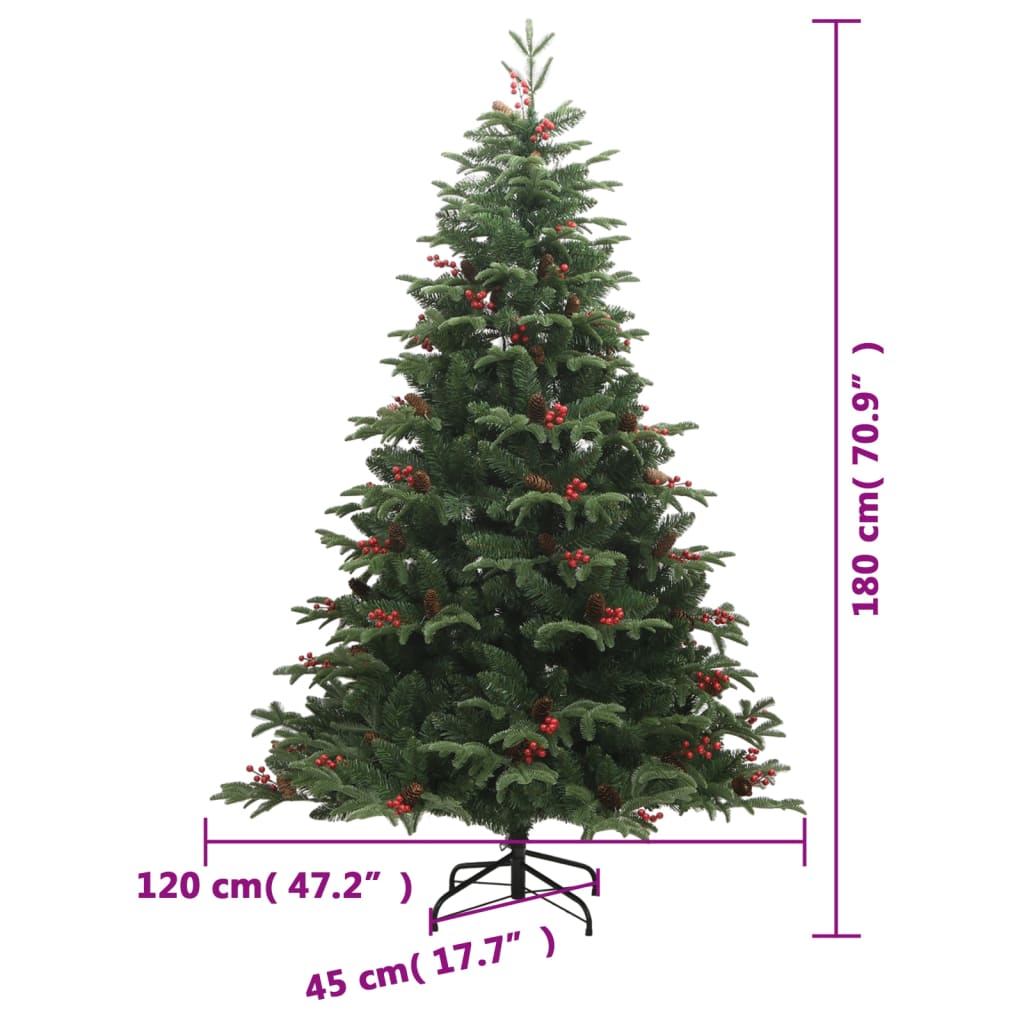 Artificial Hinged Christmas Tree with Cones and Berries 70.9