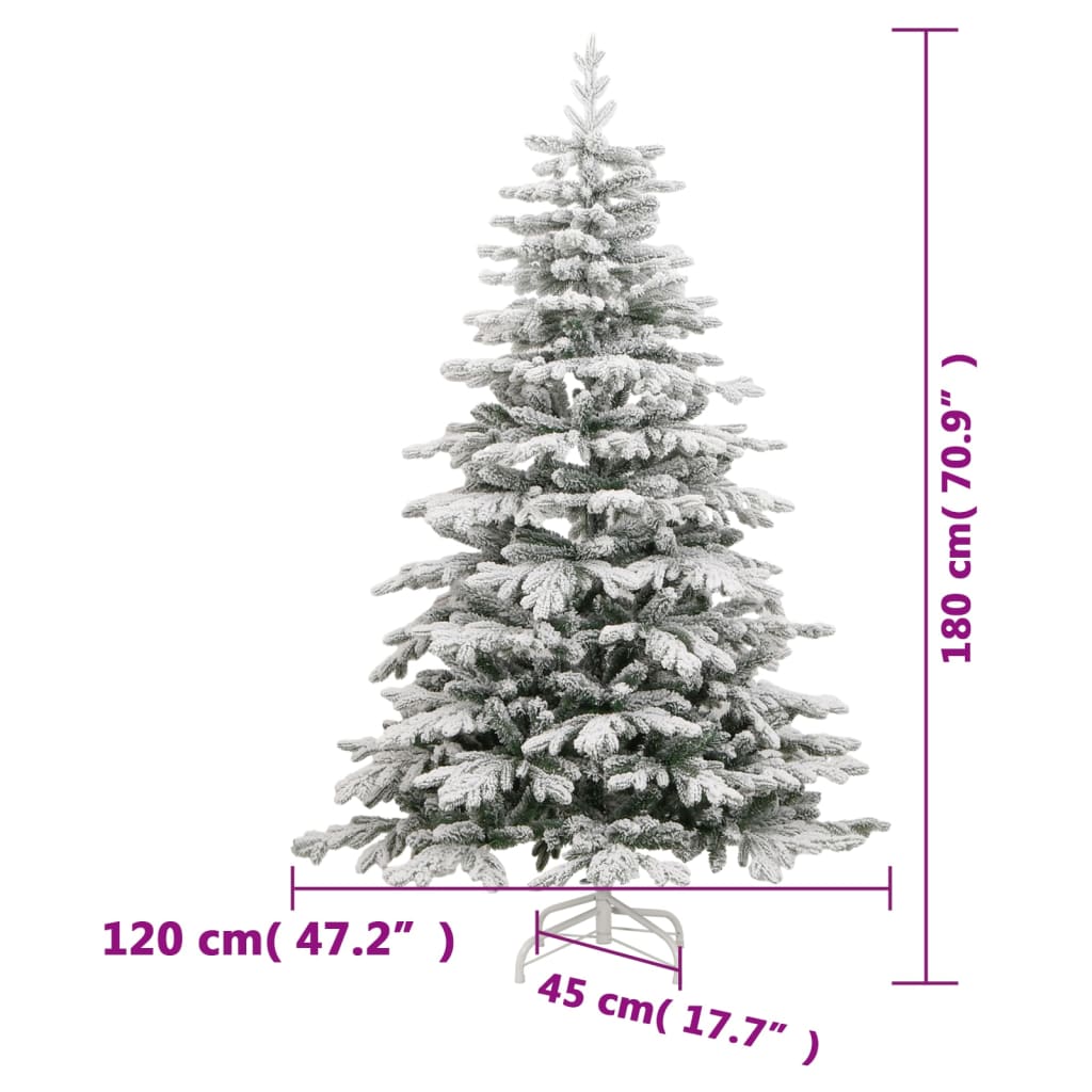 Artificial Hinged Christmas Tree with Flocked Snow 70.9