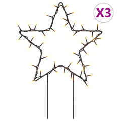 Christmas Light Decoration Set of 3 Warm white Iron