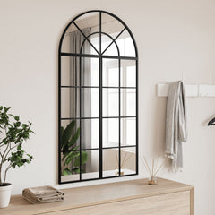 Wall Mirror Black 23.6x43.3 Arch Iron