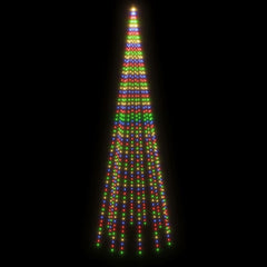 LED Christmas Tree on Flagpole Colorful 732 LEDs 196.9