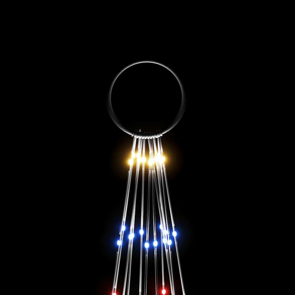 LED Christmas Tree on Flagpole Colorful 732 LEDs 196.9