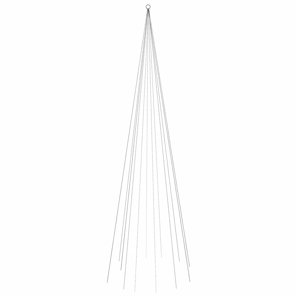 LED Christmas Tree on Flagpole Colorful 732 LEDs 196.9