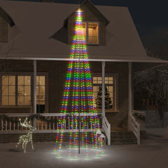 LED Christmas Tree on Flagpole Colorful 732 LEDs 196.9