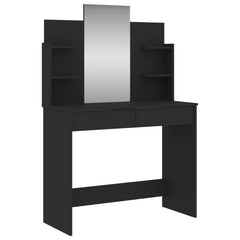 Dressing Table Black Engineered wood, Glass 37.8x15.4x55.9 in
