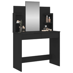 Dressing Table Black Engineered wood, Glass 37.8x15.4x55.9 in