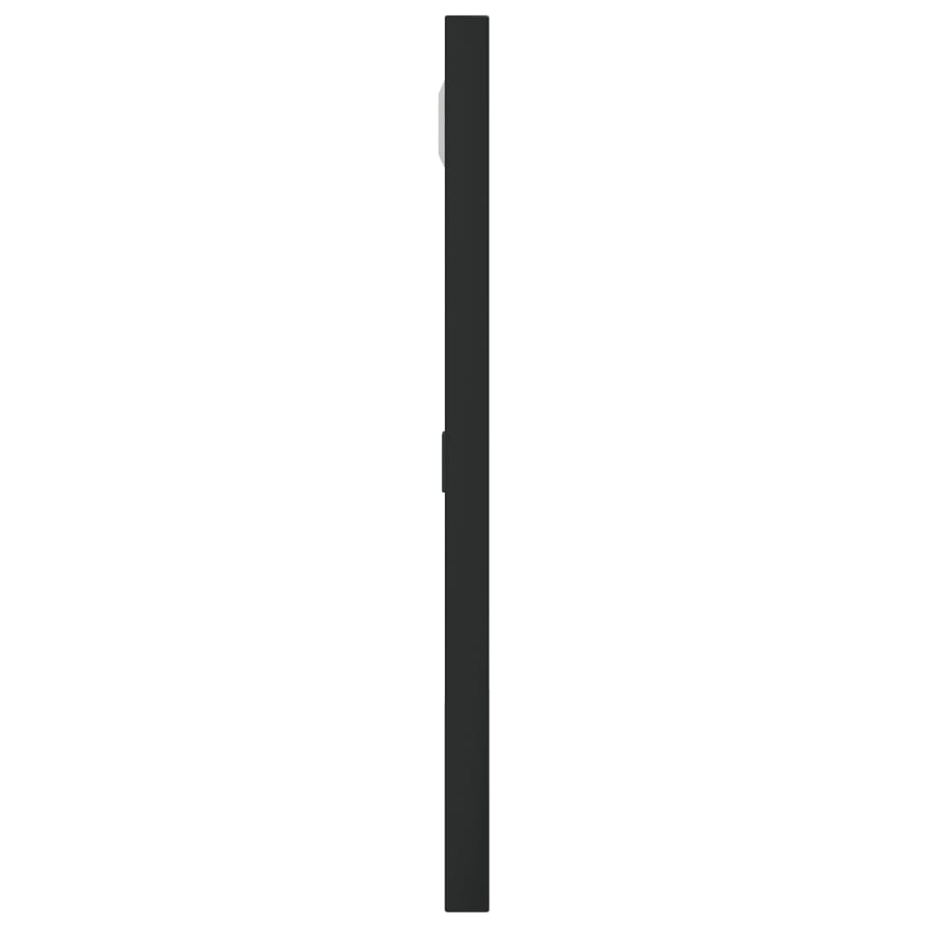 Black square wall mirror, 11.8x11.8 inches, with iron frame.