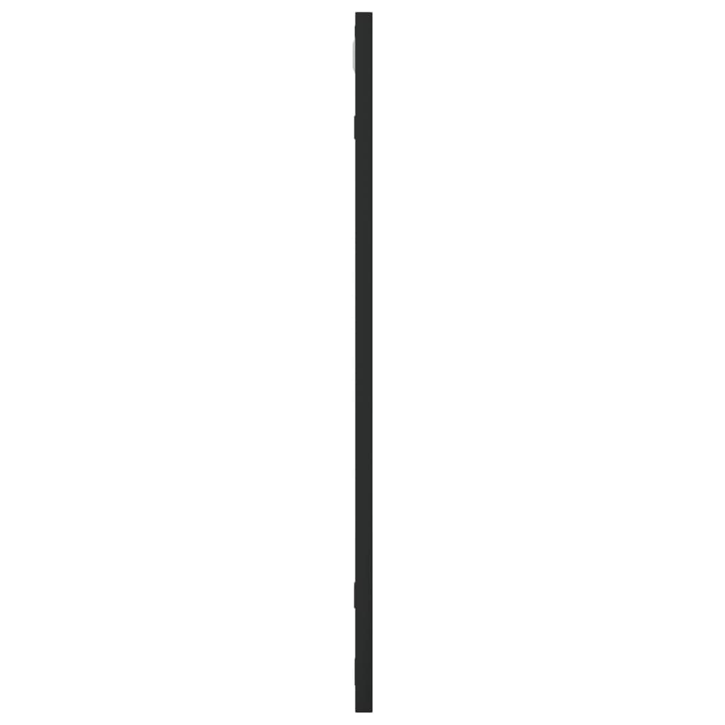 Square black wall mirror, 23.6x23.6 inches, with iron frame.