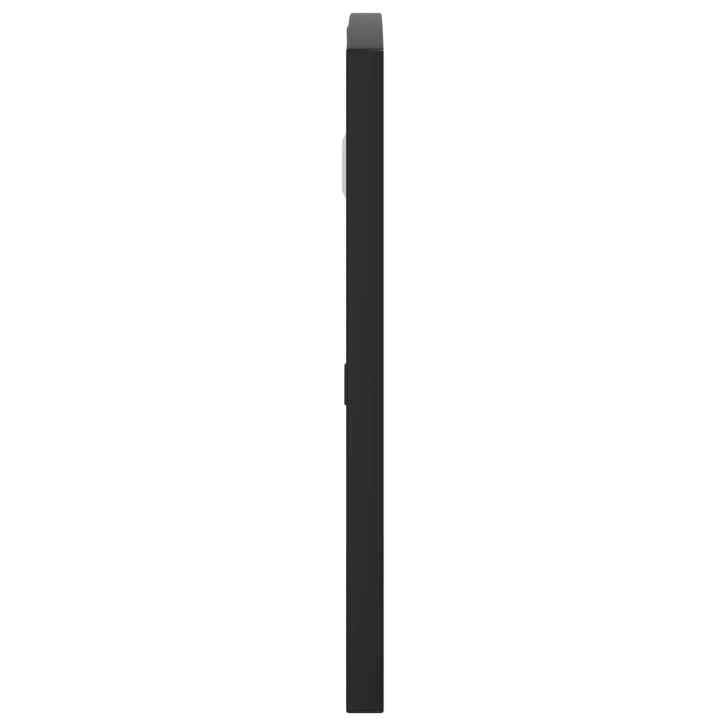 Black arch iron wall mirror, 23.6 by 11.8 inches, with matte finish.