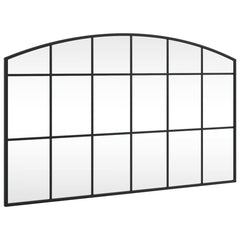 Wall Mirror Black Glass, Powder-coated iron 39.4 x 23.6 in