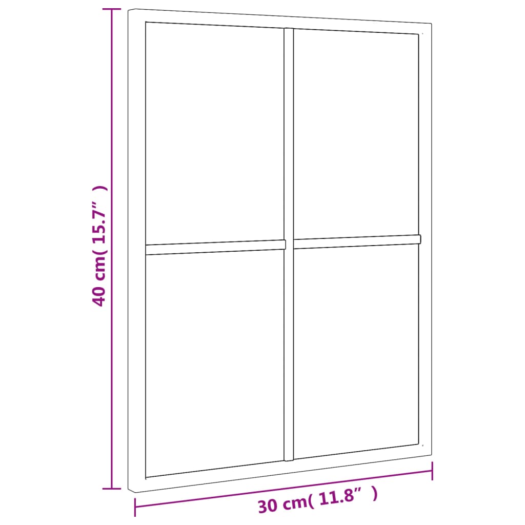Wall Mirror Black 11.8x15.7 Rectangle Iron