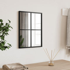 Wall Mirror Black 11.8x15.7 Rectangle Iron