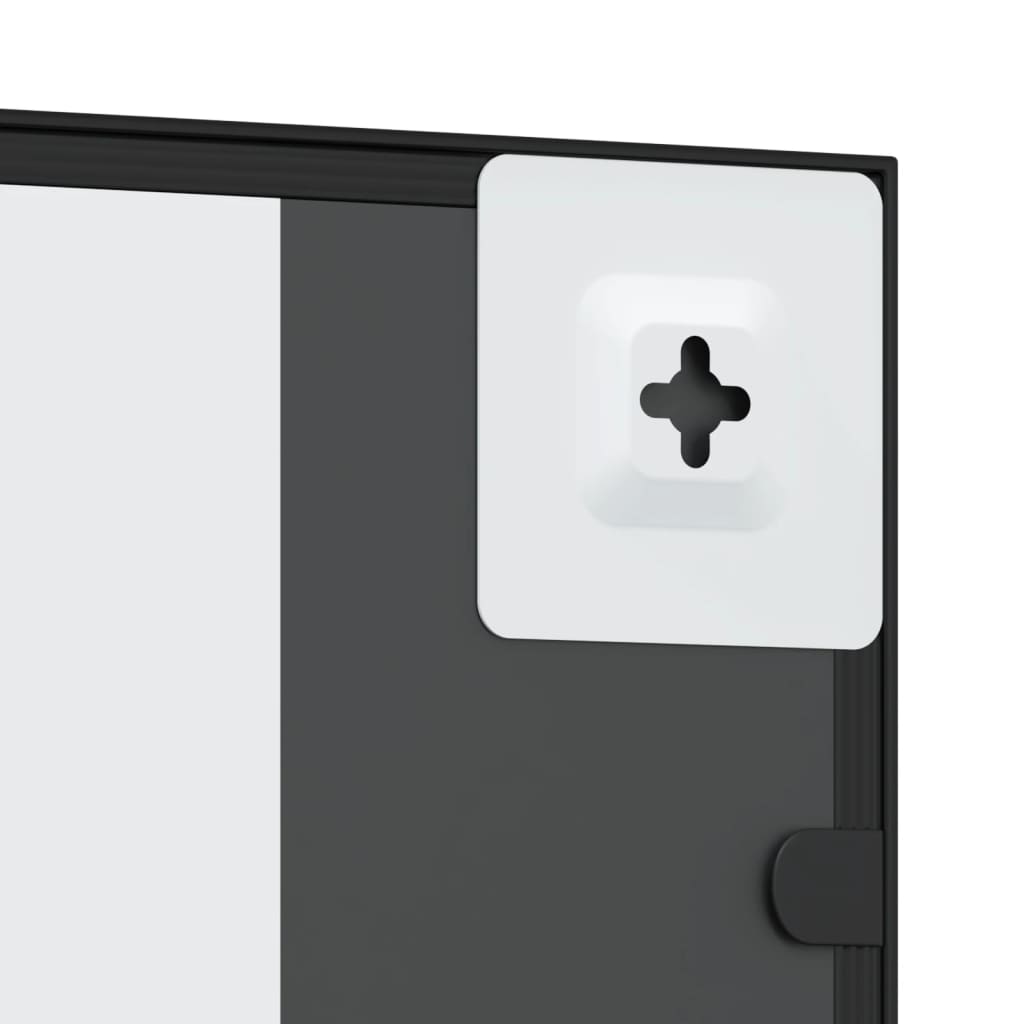 Wall Mirror Black 11.8x31.5 Rectangle Iron