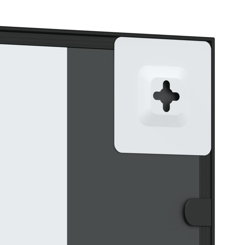 Wall Mirror Black 11.8x39.4 Rectangle Iron