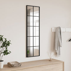 Wall Mirror Black 11.8x39.4 Rectangle Iron