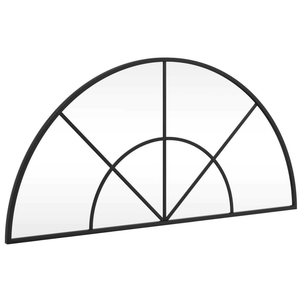 Wall Mirror Black 31.5x15.7 Arch Iron