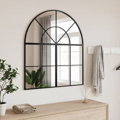 Wall Mirror Black 31.5x15.7 Arch Iron