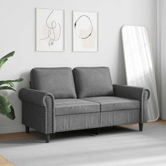 2-seater Sofa Dark grey Velvet (100% polyester), metal, textilene