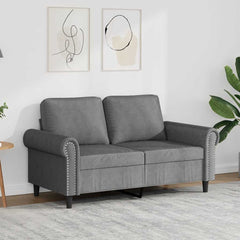 2-seater Sofa Dark grey Velvet (100% polyester), metal, textilene