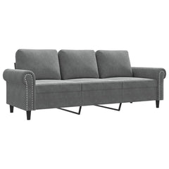 3-seater Sofa Dark Grey Velvet (100% polyester) 3-seater Durable