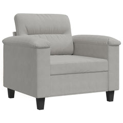 Sofa Chair Light Grey Microfiber, Metal, Plywood Single Durable