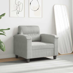 Sofa Chair Light Grey Microfiber, Metal, Plywood Single Durable