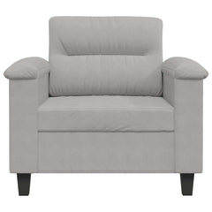 Sofa Chair Light Grey Microfiber, Metal, Plywood Single Durable