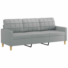 3-seater Sofa Light Grey Fabric (100% polyester), metal, textilene