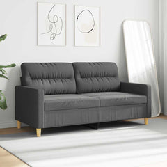 2-Seater Sofa Dark Grey Fabric (100% polyester), metal, textilene