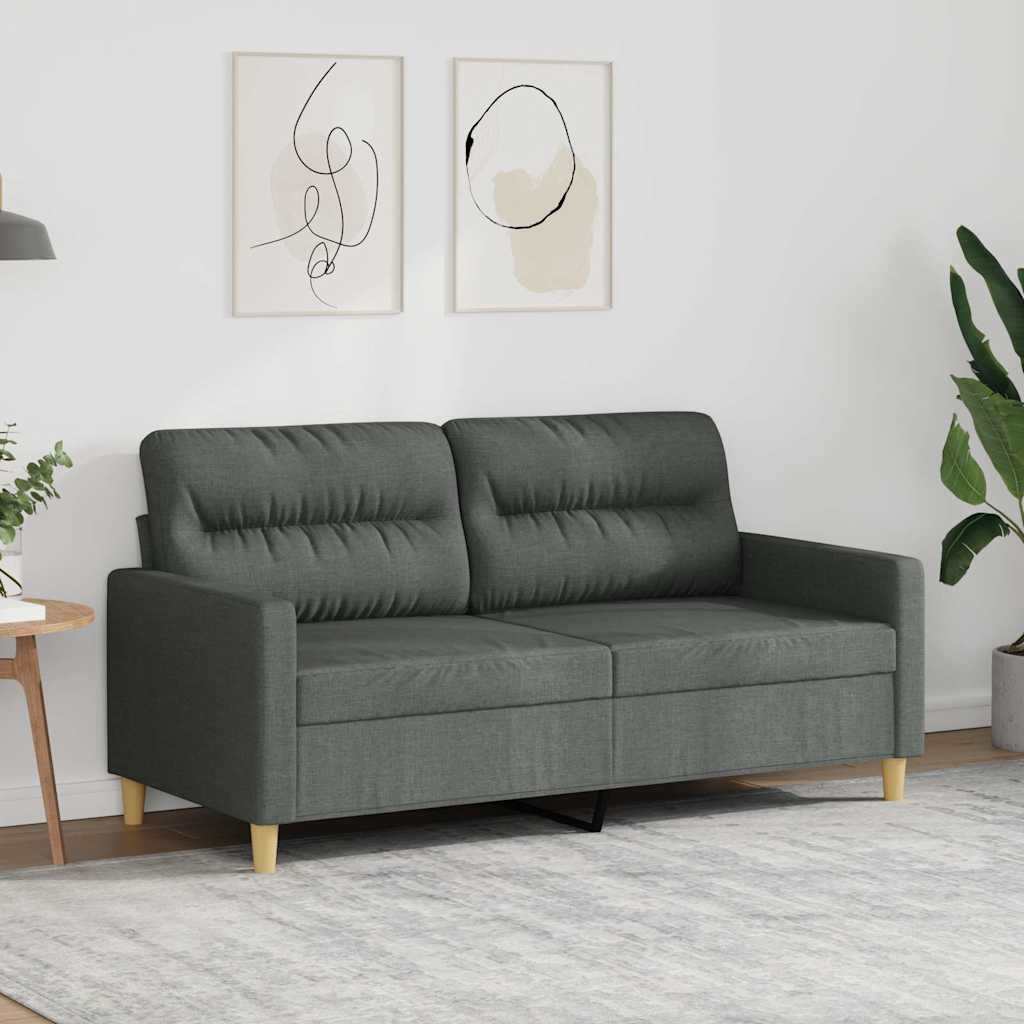 2-Seater Sofa Dark Grey Fabric (100% polyester), metal, textilene