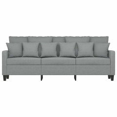 3-Seater Sofa Light Grey 100% Polyester Fabric, Metal, Textilene