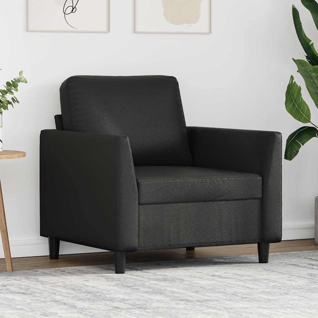 Sofa Chair Black Faux leather, metal, foam Single Durable