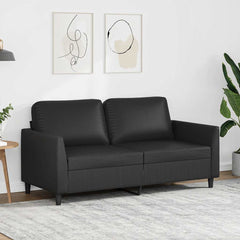 2-seater Sofa Black Faux leather, metal, foam Medium Durable