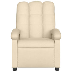 Massage Recliner Chair Cream Fabric (100% polyester), Metal, Plywood