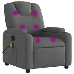 Massage Recliner Chair Dark grey 100% polyester, metal, plywood
