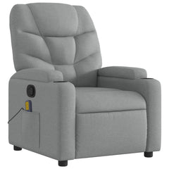 Massage Recliner Chair Light Grey Polyester, Metal, Plywood
