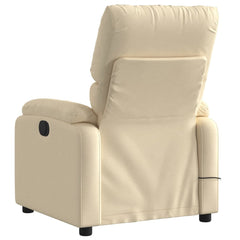 Massage Recliner Chair Cream Polyester fabric, metal, plywood