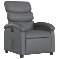 Recliner Chair Gray Faux leather, metal, plywood Single