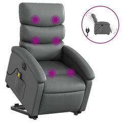 Electric Stand-Up Massage Recliner Chair Grey