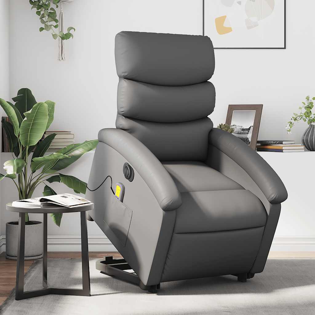 Electric Stand-Up Massage Recliner Chair Grey