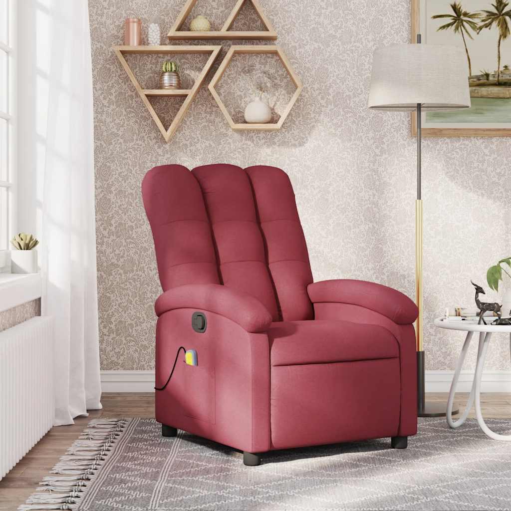 Massage Recliner Chair Wine Red