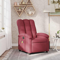 Massage Recliner Chair Wine Red