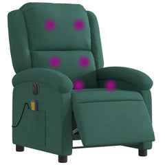 Electric Massage Recliner Chair Dark Green Velvet Large