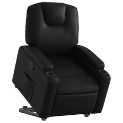 Stand up Recliner Chair Black Faux Leather