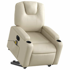 Electric Stand Up Massage Recliner Chair Cream