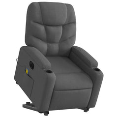 Electric Stand up Massage Recliner Chair Dark Gray Fabric