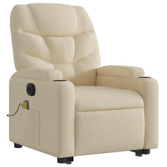 Electric Stand Up Massage Recliner Chair Cream