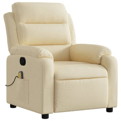 Massage Recliner Chair Cream 100% polyester, metal, plywood