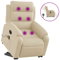 Electric Stand-Up Massage Recliner Chair Cream