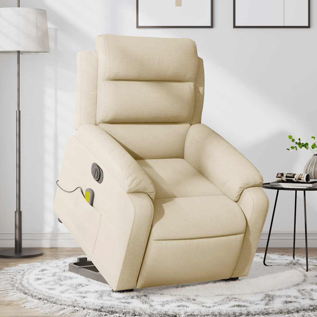 Electric Stand-Up Massage Recliner Chair Cream